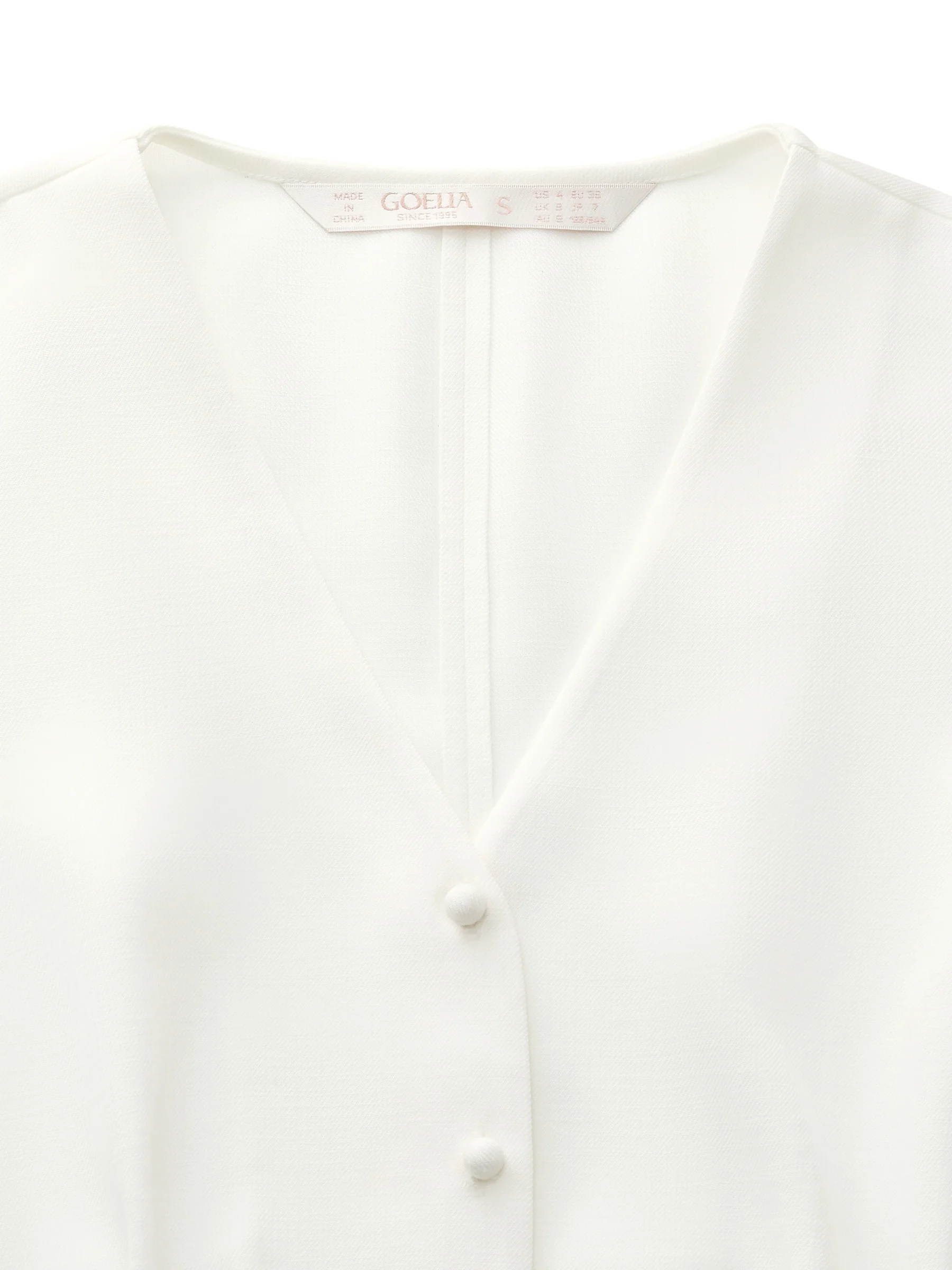 100% Acetate V-Neck Women Shirt - Image 7