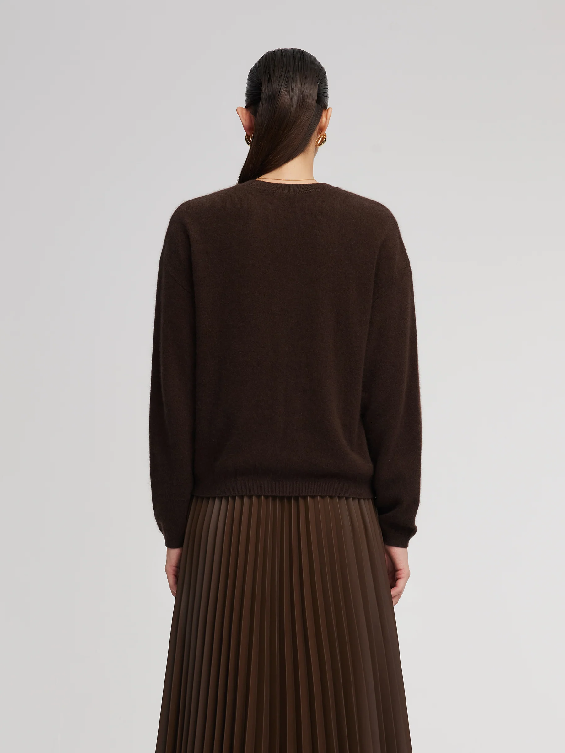 100% Brushed Wool Crew Neck Women Sweater - Image 3