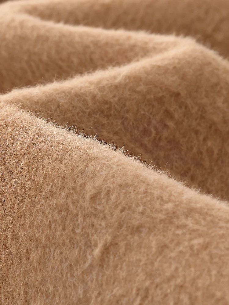 100% Camel Hair Women Wrap Overcoat - Image 9