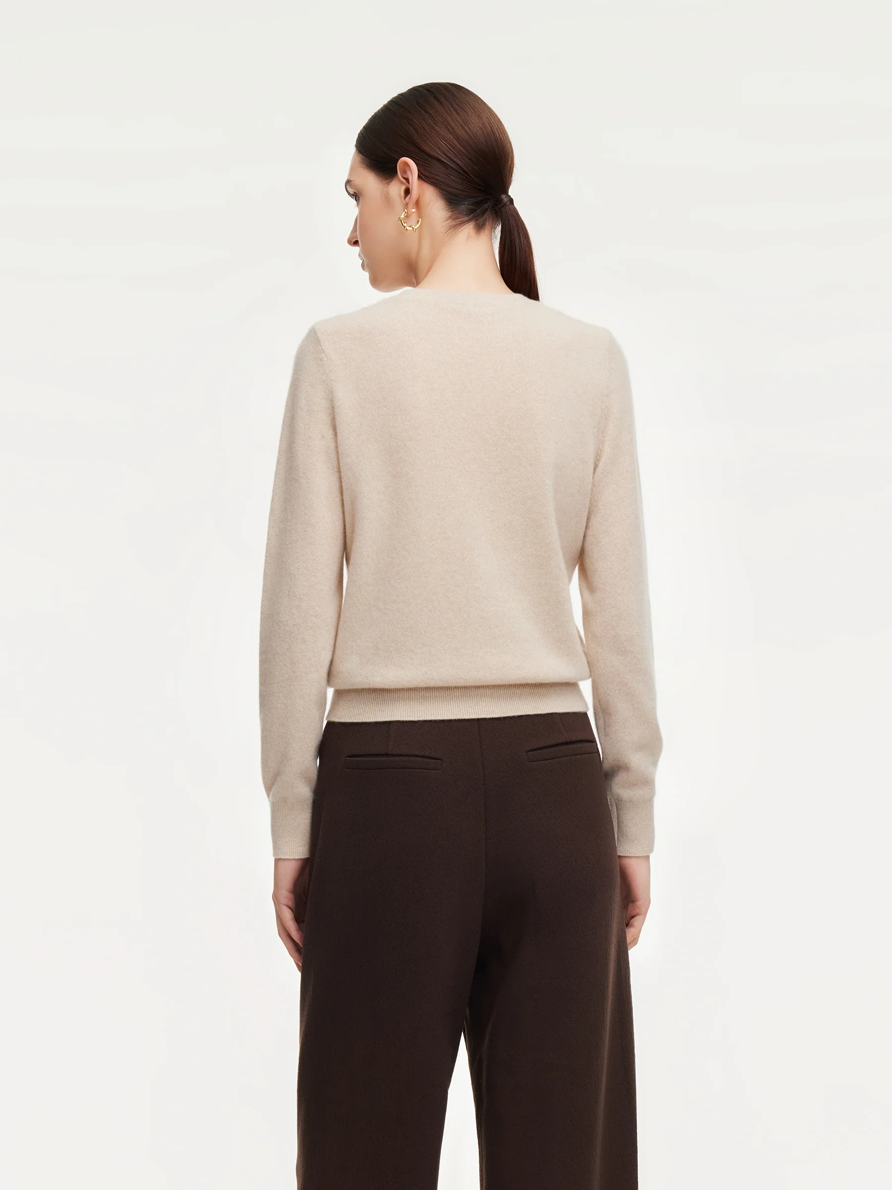100% Cashmere Jacquard Women Sweater - Image 3