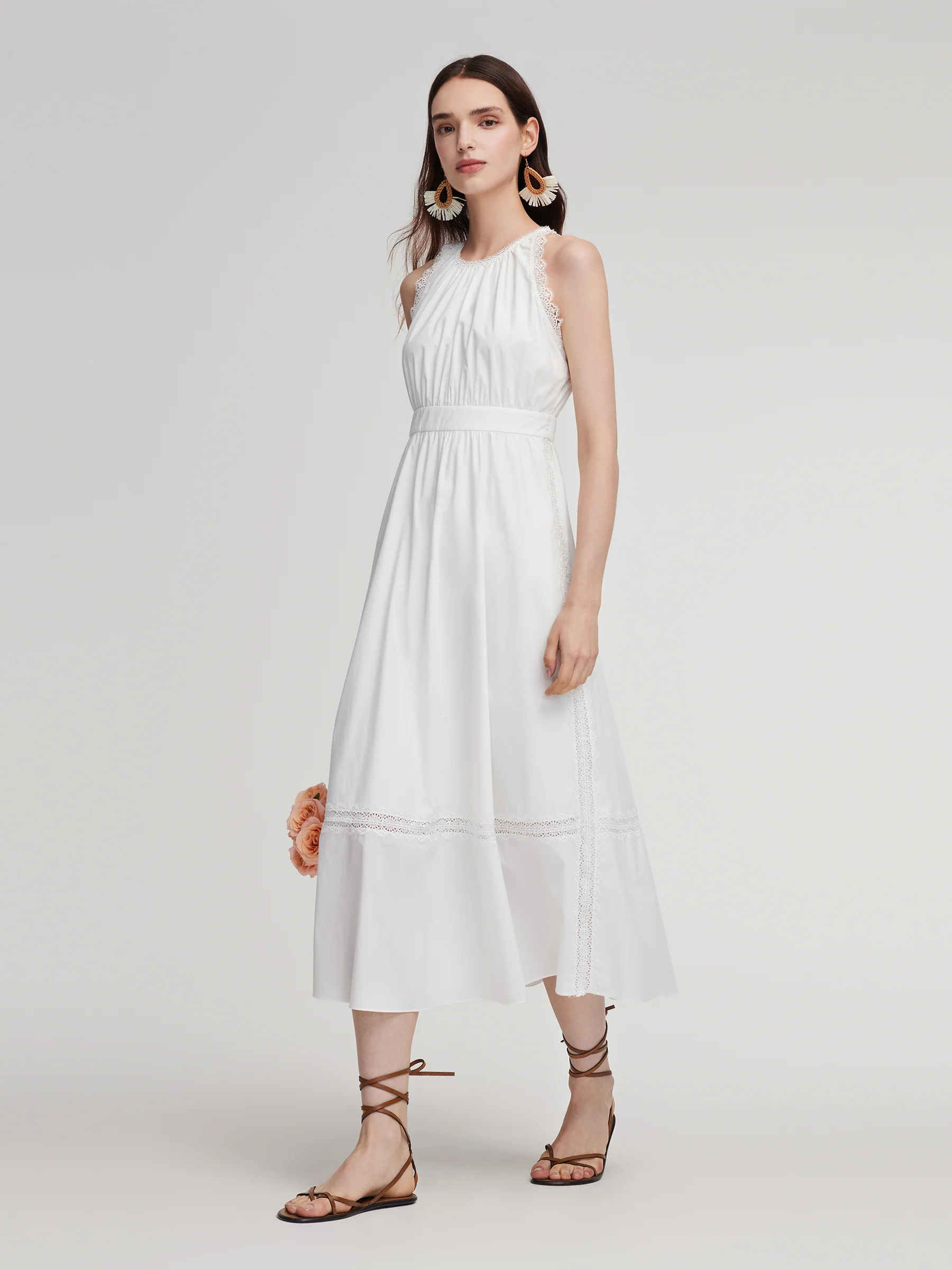 100% Cotton A-Line Women Maxi Vest Dress - Image 4