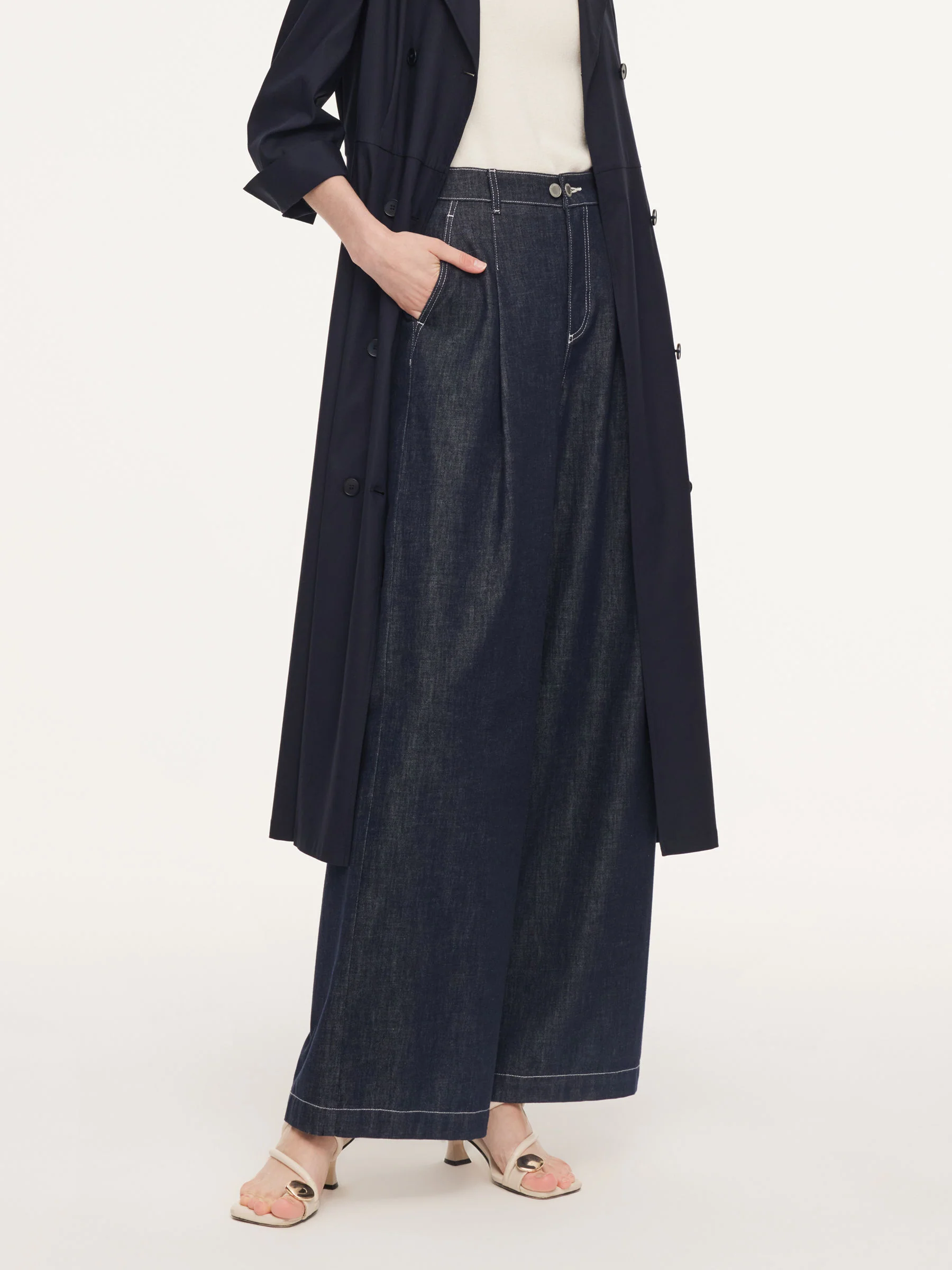 100% Cotton Denim Straight Wide Leg Women Jeans - Image 6