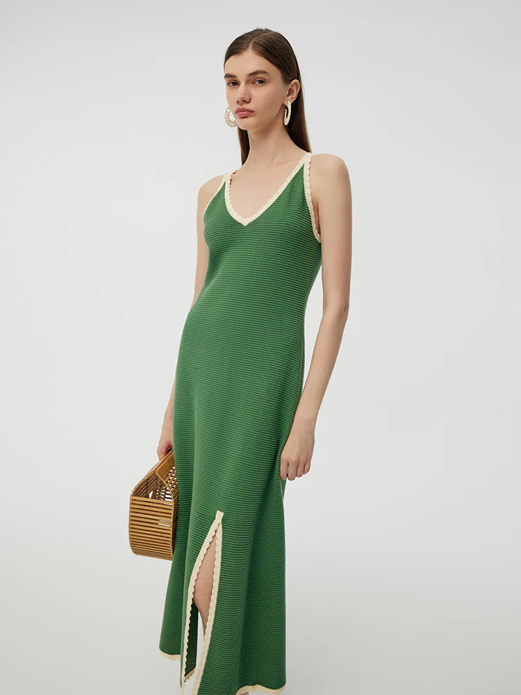 100% Cotton Slit Women Strap Maxi Dress - Image 4