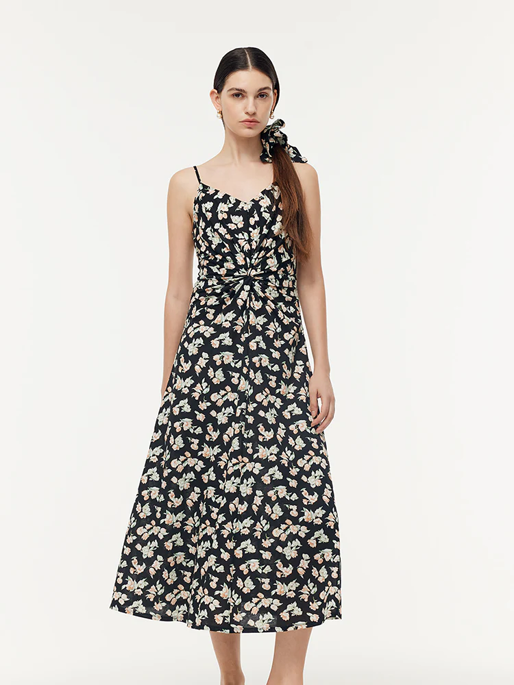 100% Cotton Strap Maxi Dress And Lyocell Cardigan Two-Piece Set - Image 4