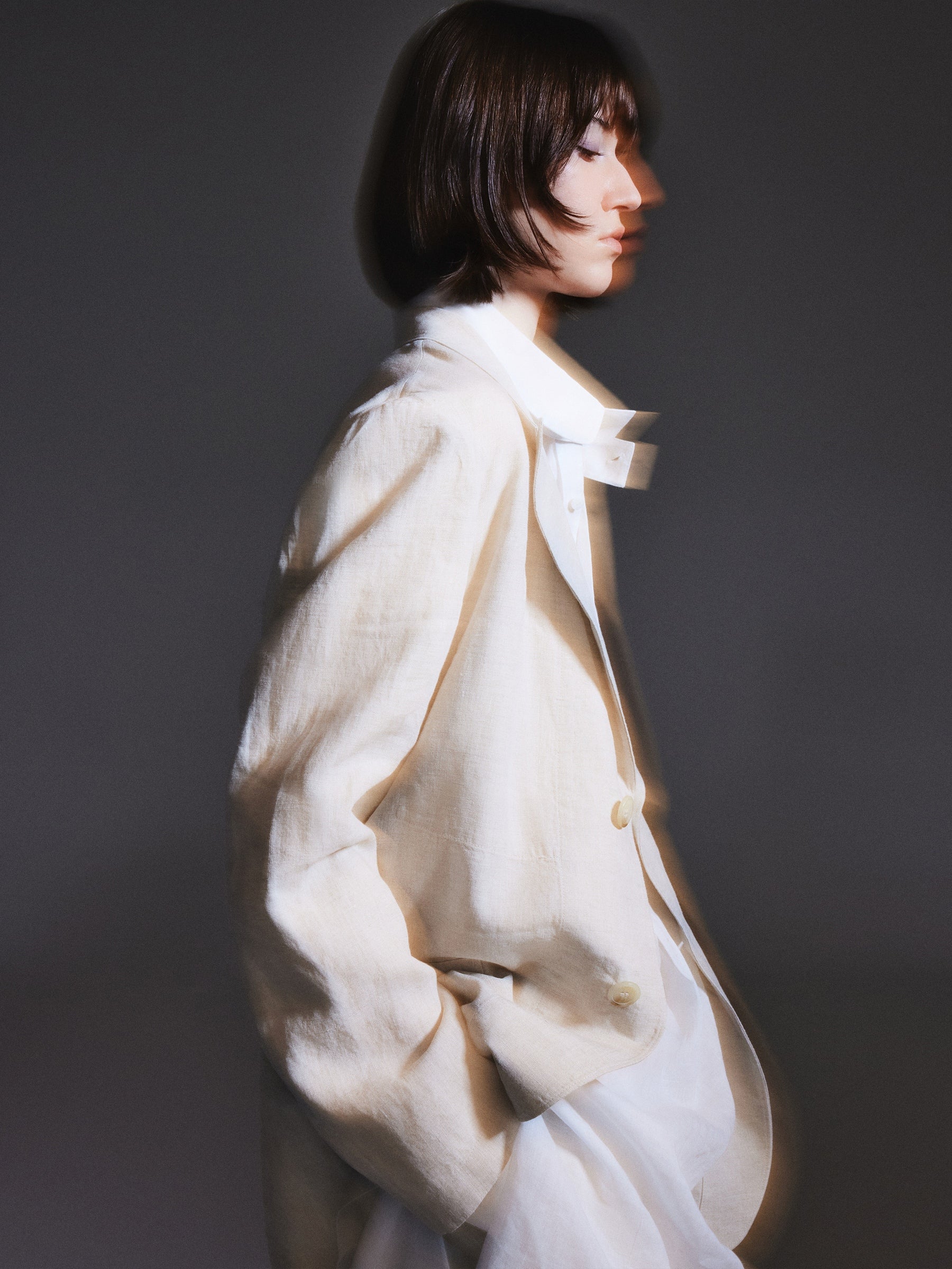 100% Linen Loose Fit X-Line Unisex Blazer - Image 16