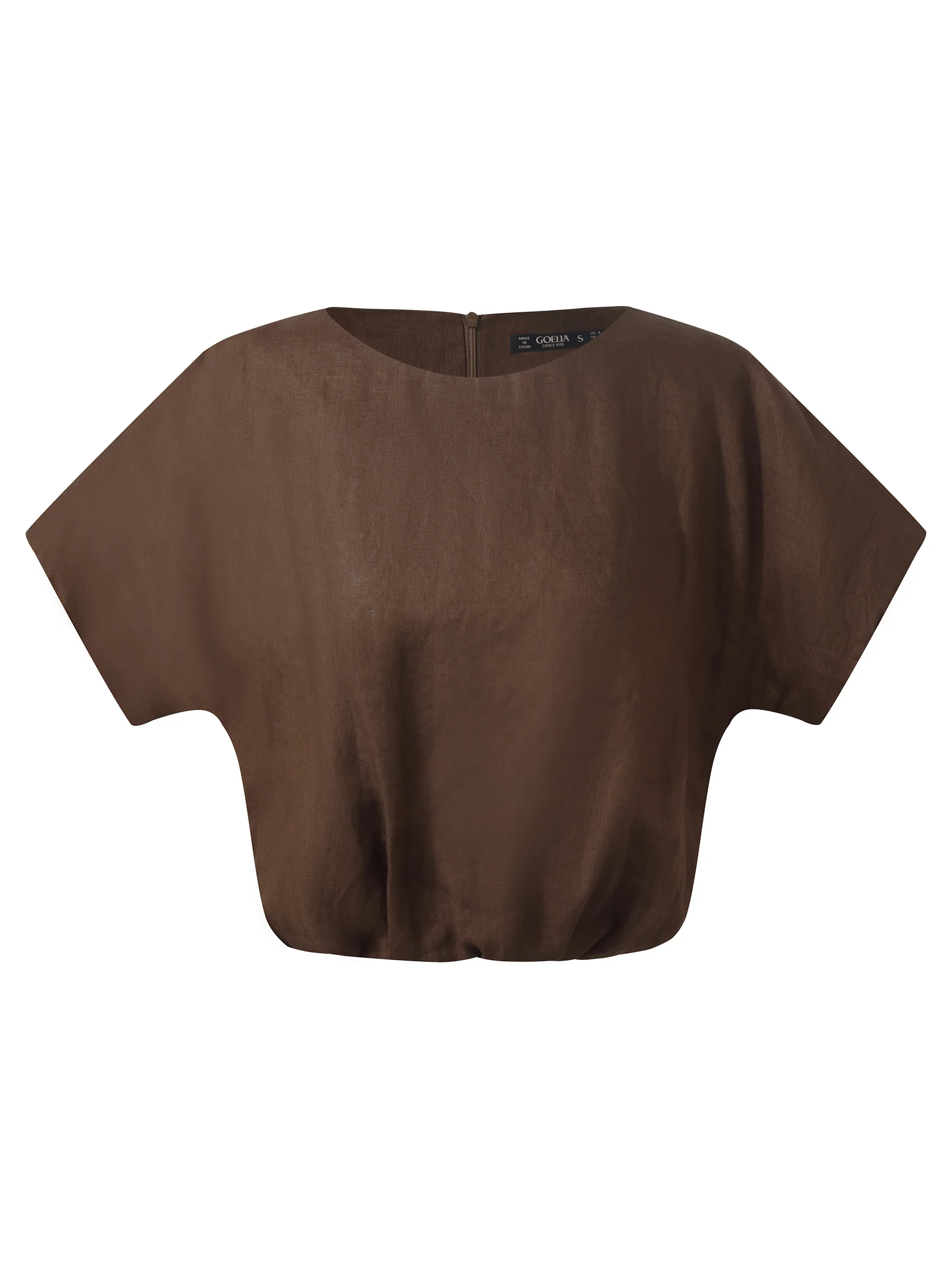 100% Linen Women Bud Sleeve Top - Image 8