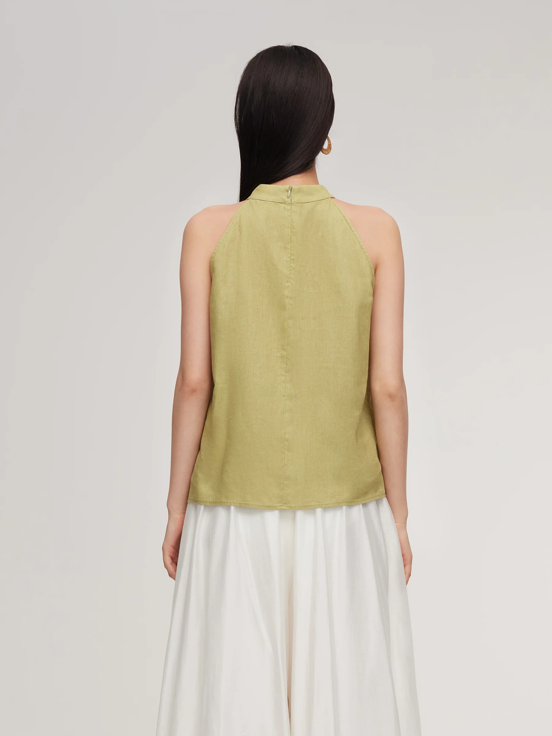 100% Linen Women Halter Tank Top - Image 15