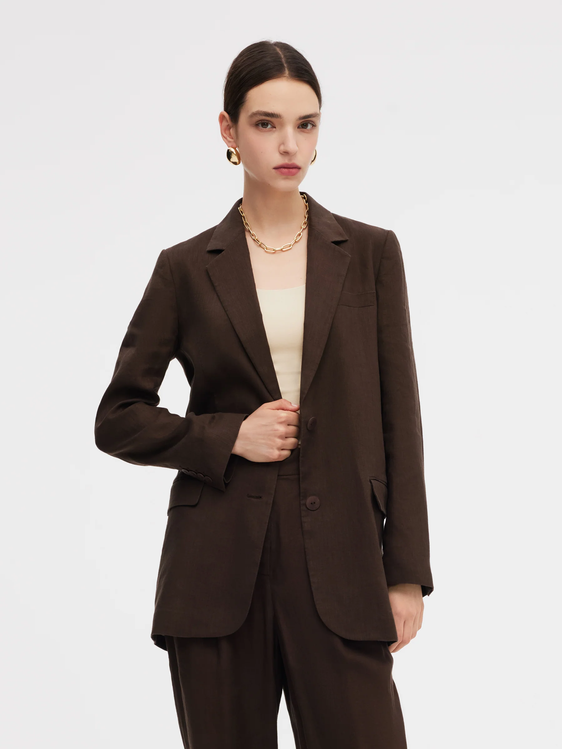 100% Linen Women Loose Fit Blazer - Image 6