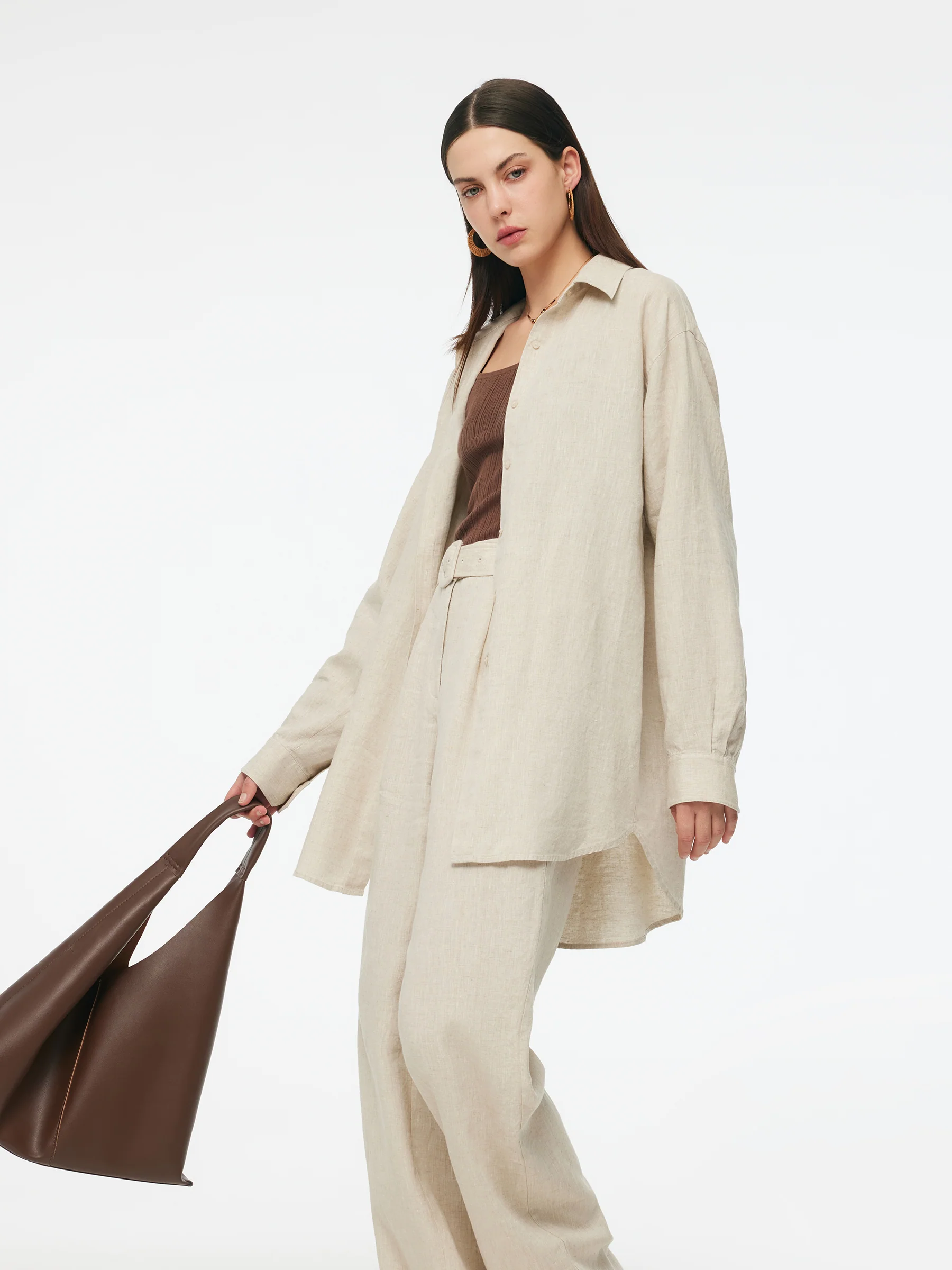 100% Linen Women Oversized Shirt - Image 13