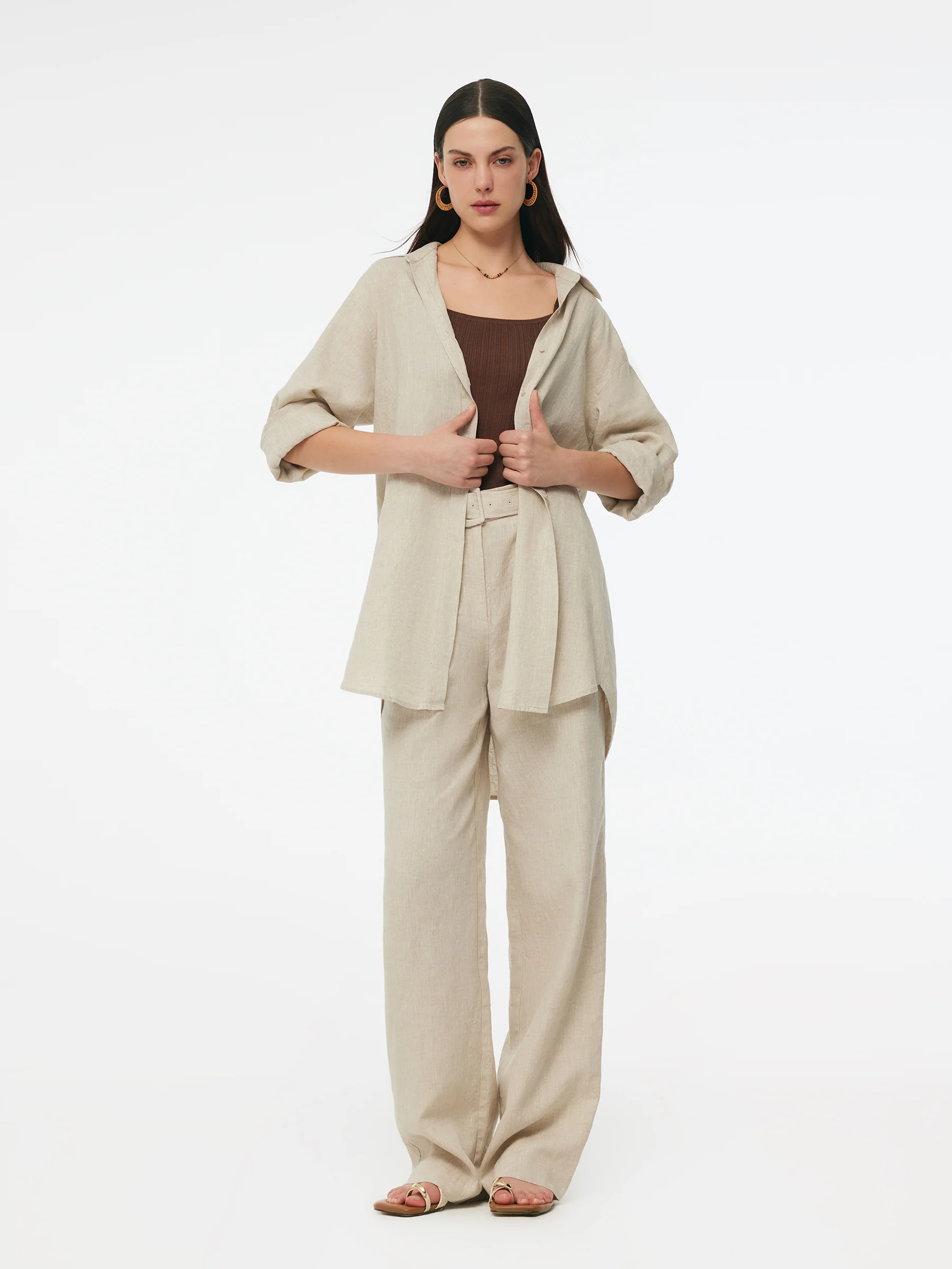100% Linen Women Oversized Shirt - Image 3
