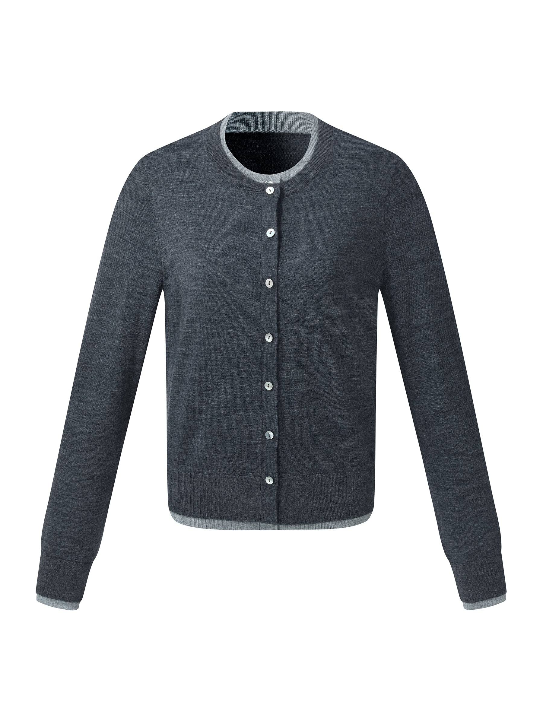 100% Machine Washable Wool Faux-Layered Women Cardigan - Image 16
