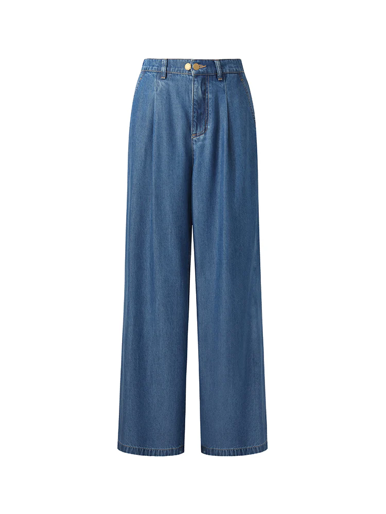 100% Tencel Denim Elastic Waist Women Jeans - Image 6