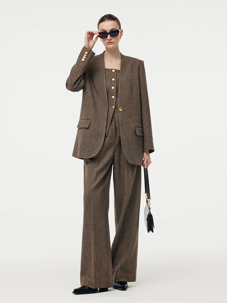 100% Washable Wool One Button Women Blazer - Image 2