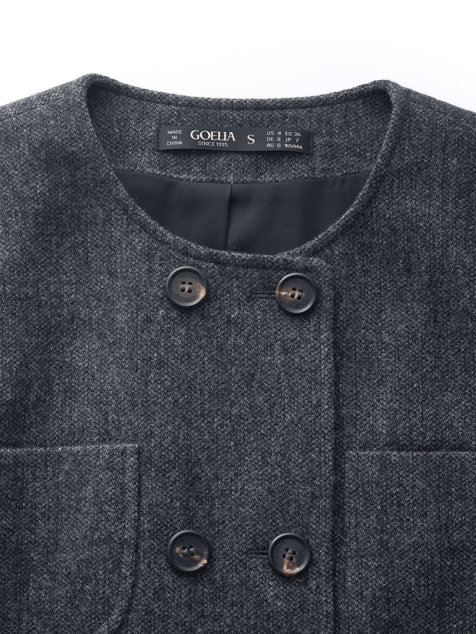100% Washable Wool Double Breasted Women Crop Jacket - Image 7