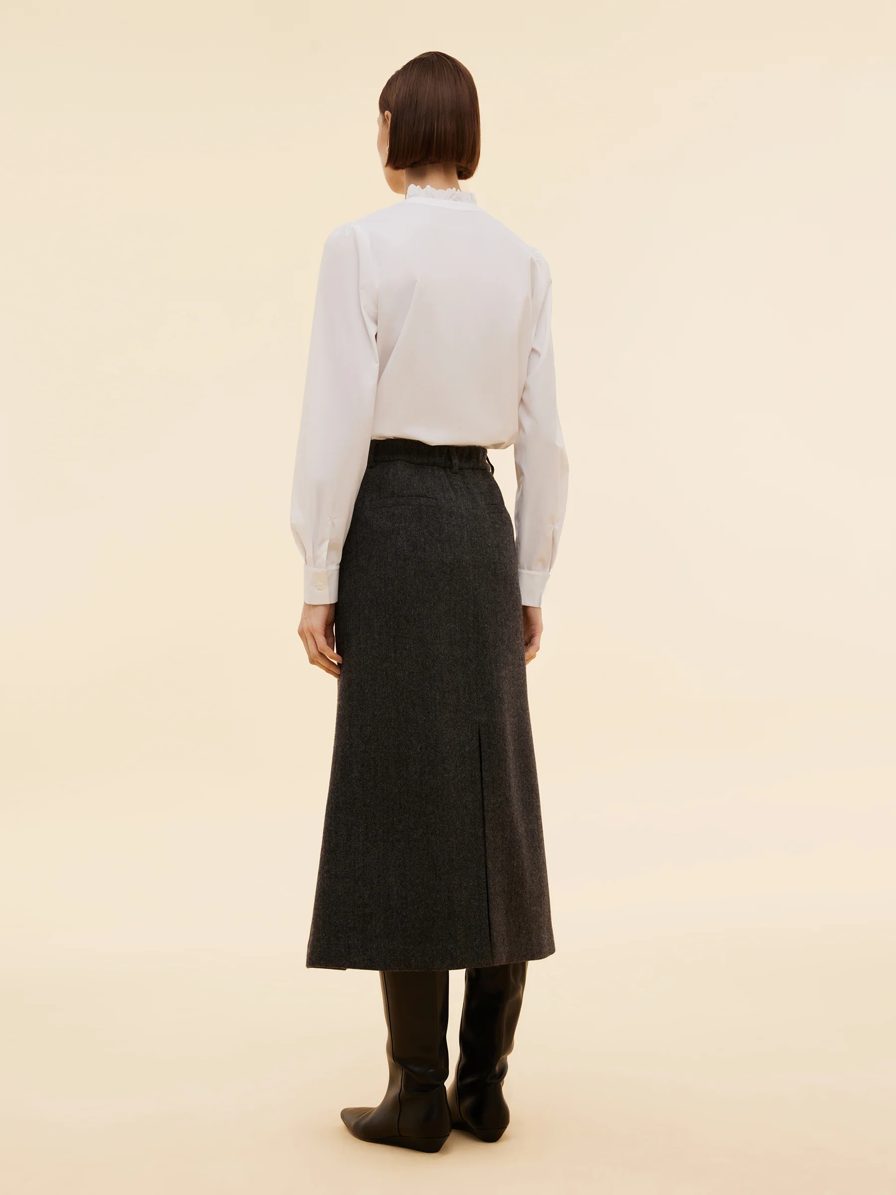 100% Washable Wool Back Slit Women Mermaid Skirt - Image 4