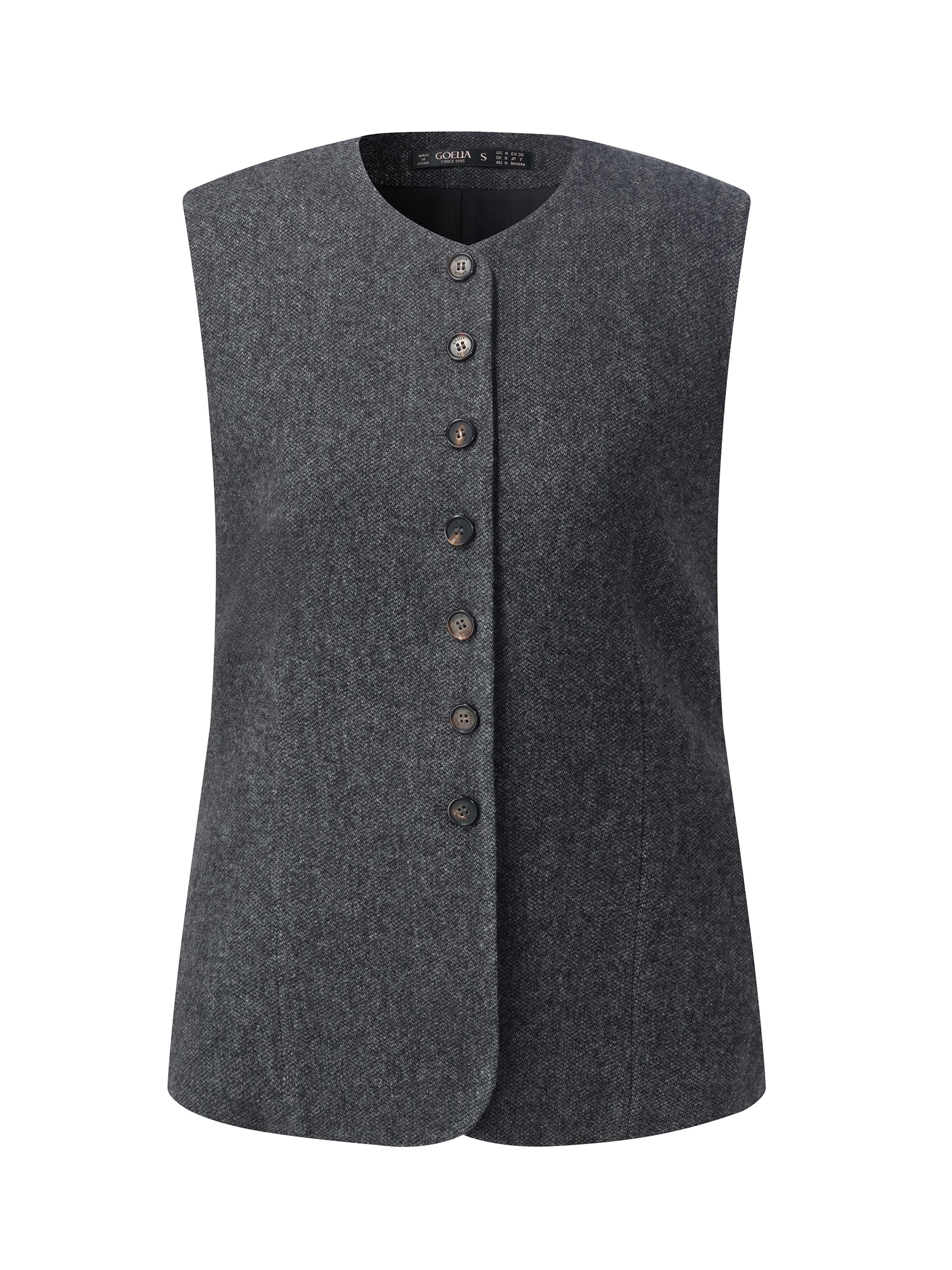 100% Washable Wool Women Button Down Vest - Image 7