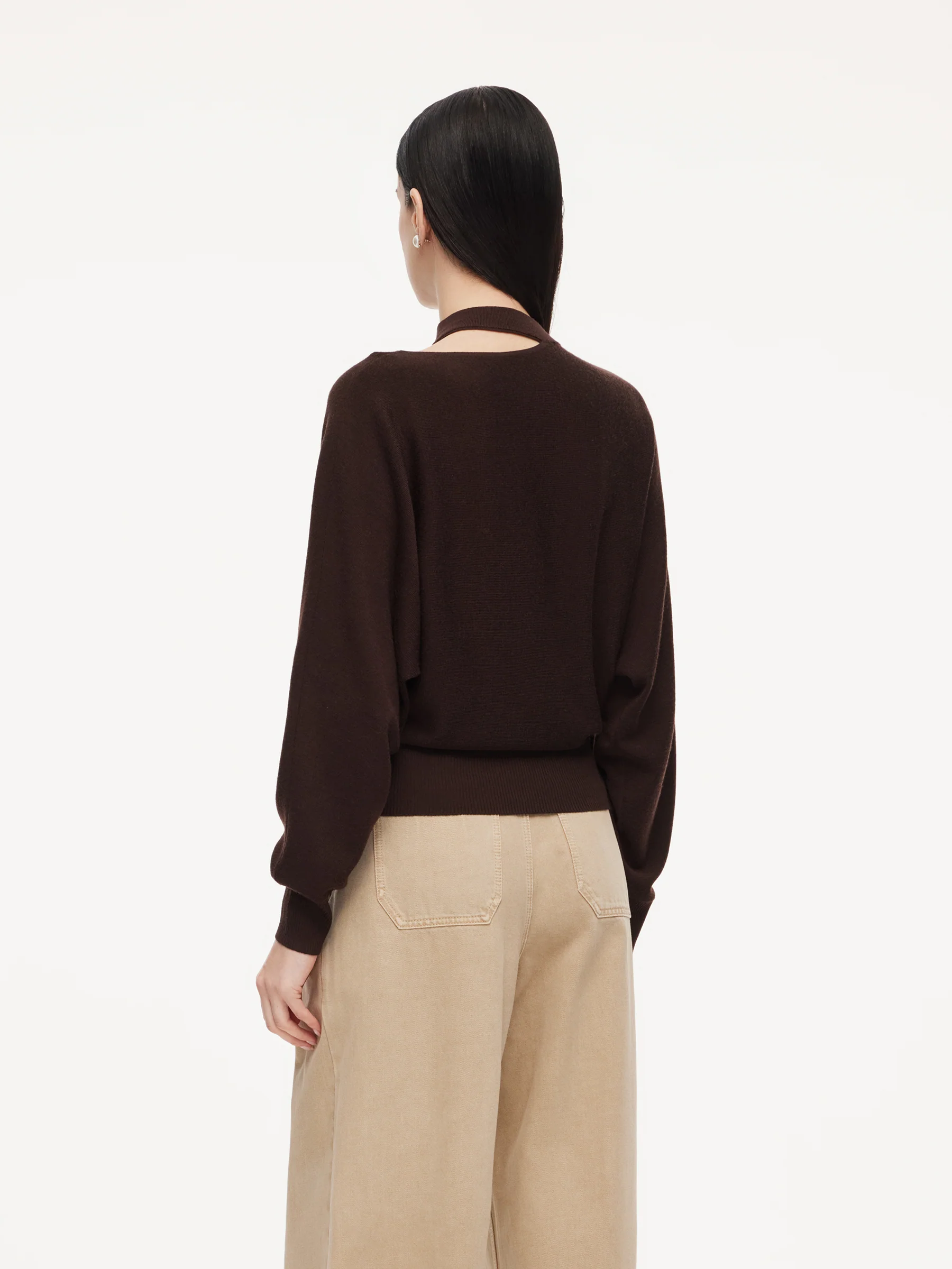100% Wool Cut Out Women Sweater - Image 6