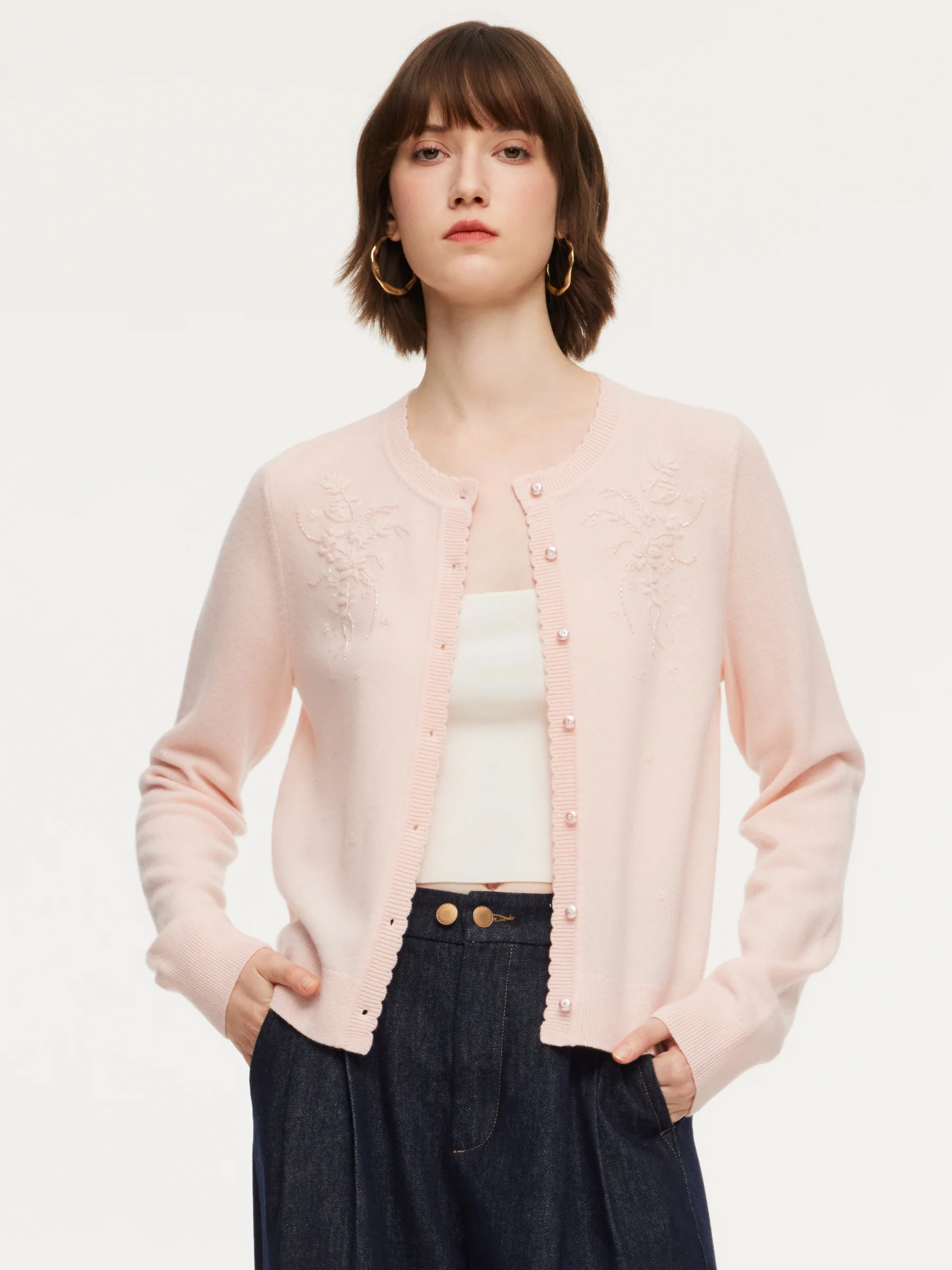 100% Wool Embroidered Women Cardigan - Image 11