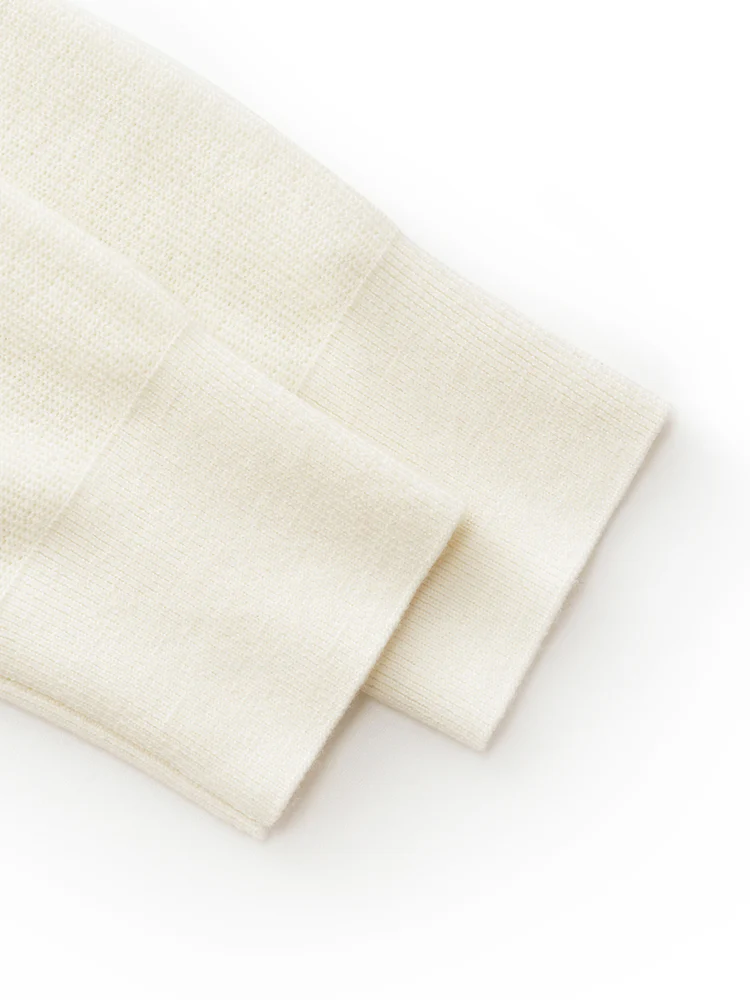 100% Wool Half Button Turtleneck Women Sweater - Image 6
