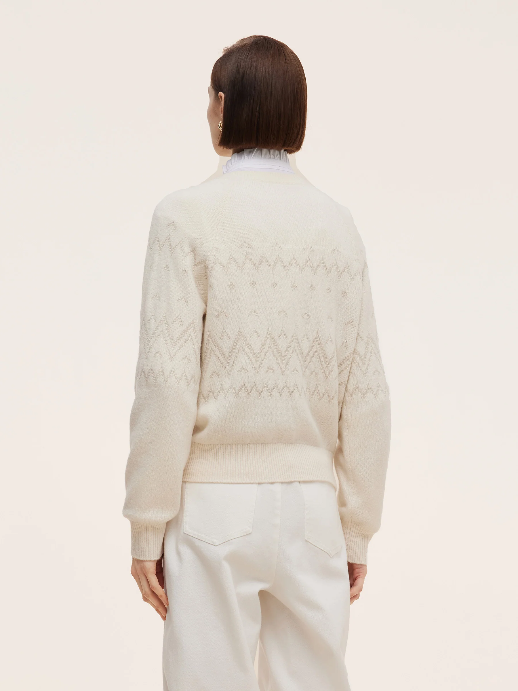 100% Wool Jacquard Women Sweater - Image 3