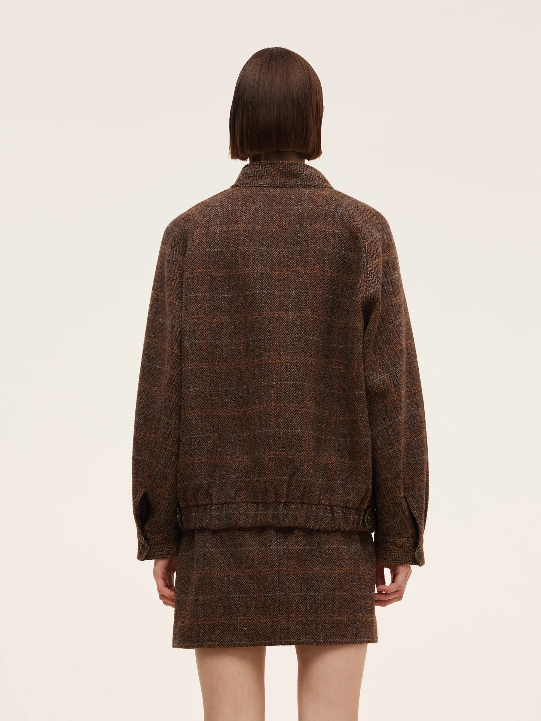 100% Wool Plaid Zip-Up Women Jacket - Image 3