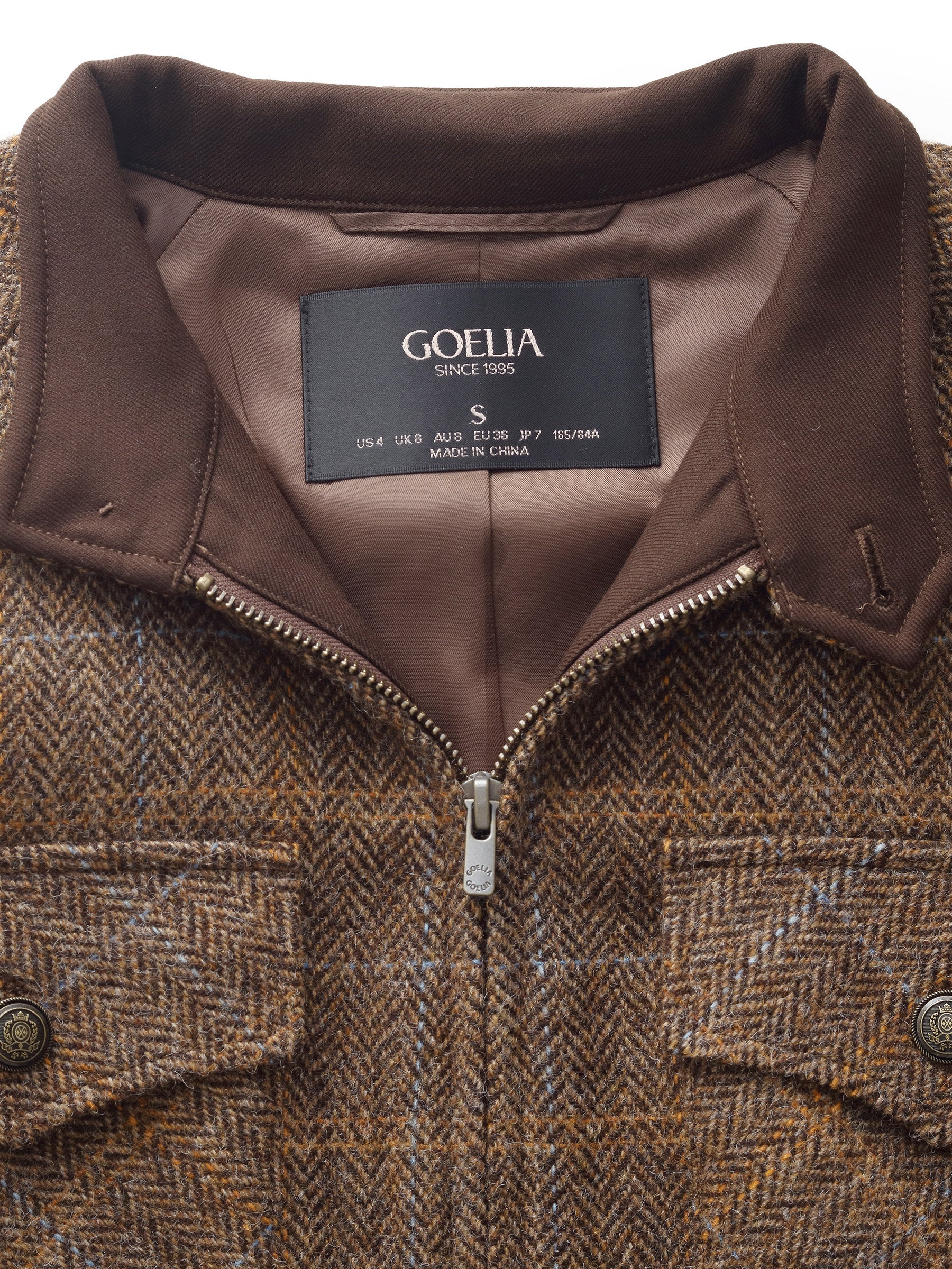 100% Wool Plaid Zip-Up Women Jacket - Image 8