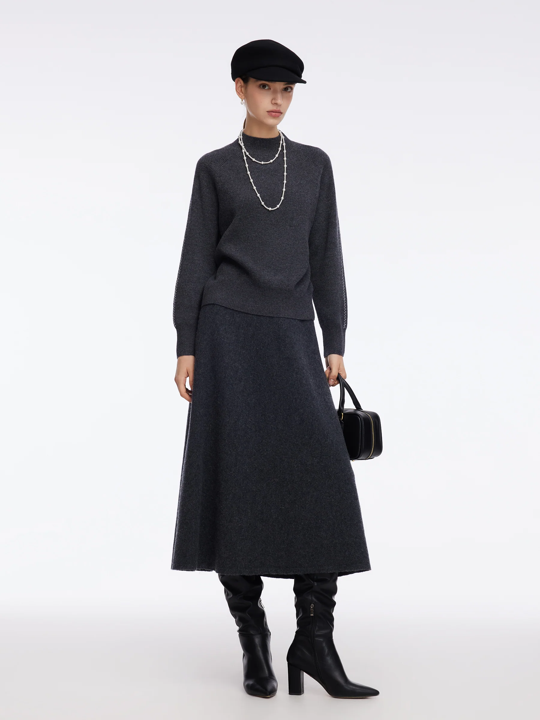 100% Wool Stitch Trim Women Sweater - Image 6