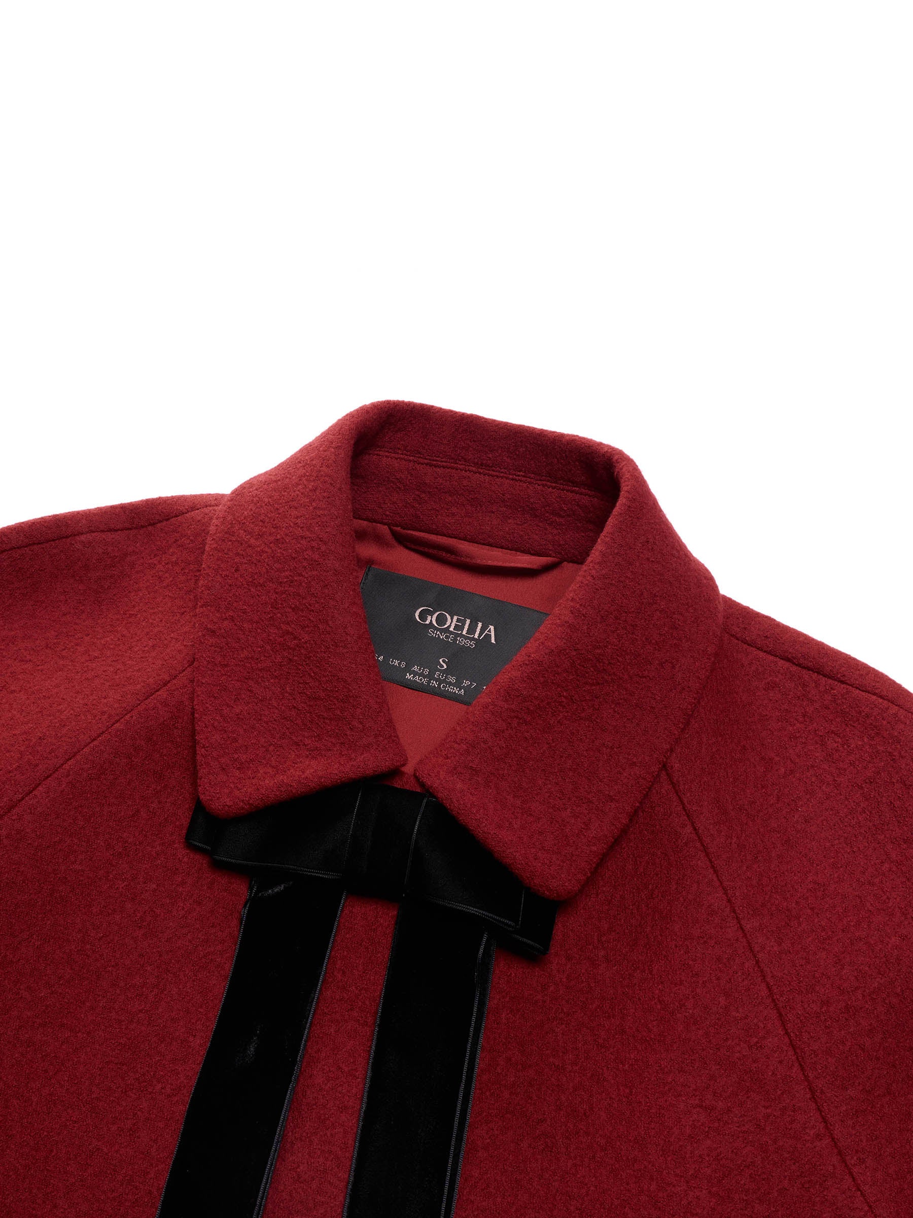 100% Wool Women Coat With Detachable Bowknot - Image 13