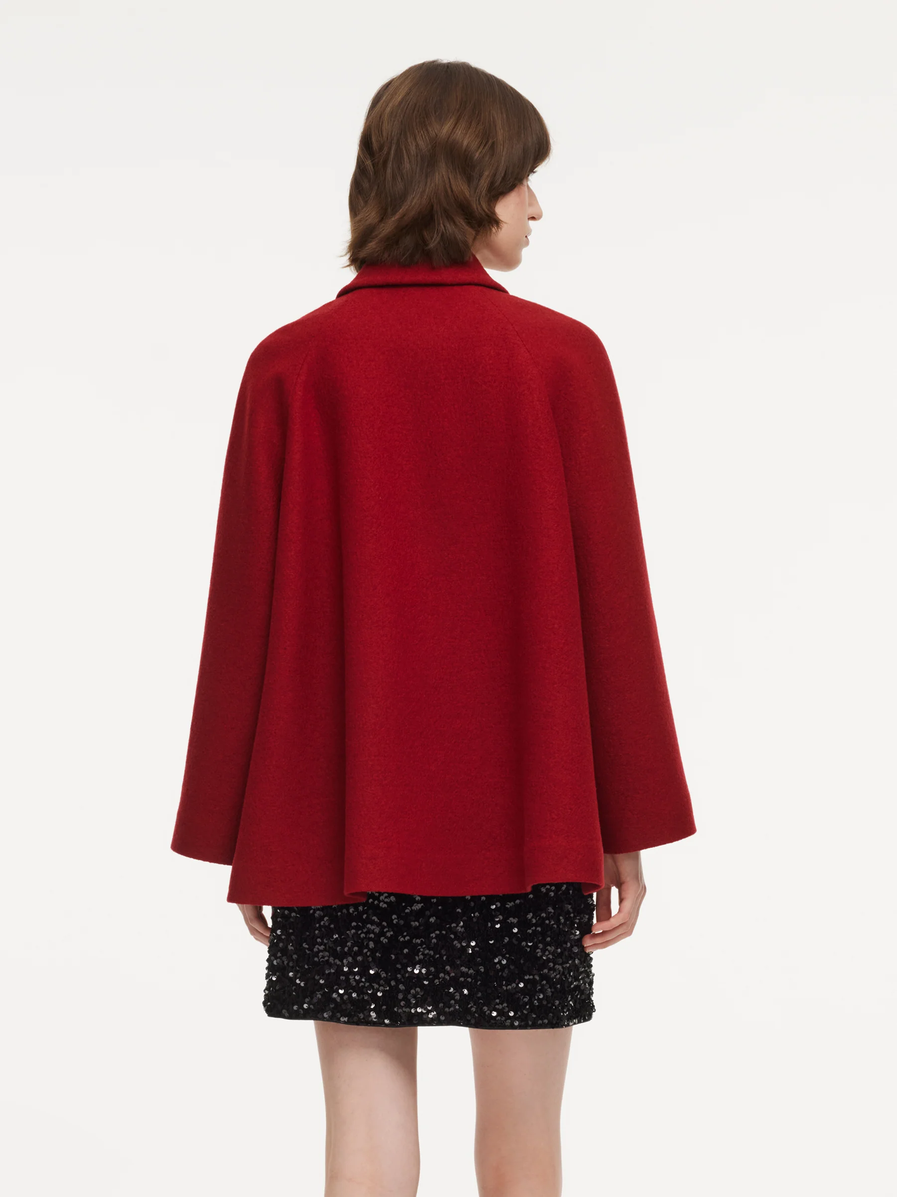 100% Wool Women Coat With Detachable Bowknot - Image 4