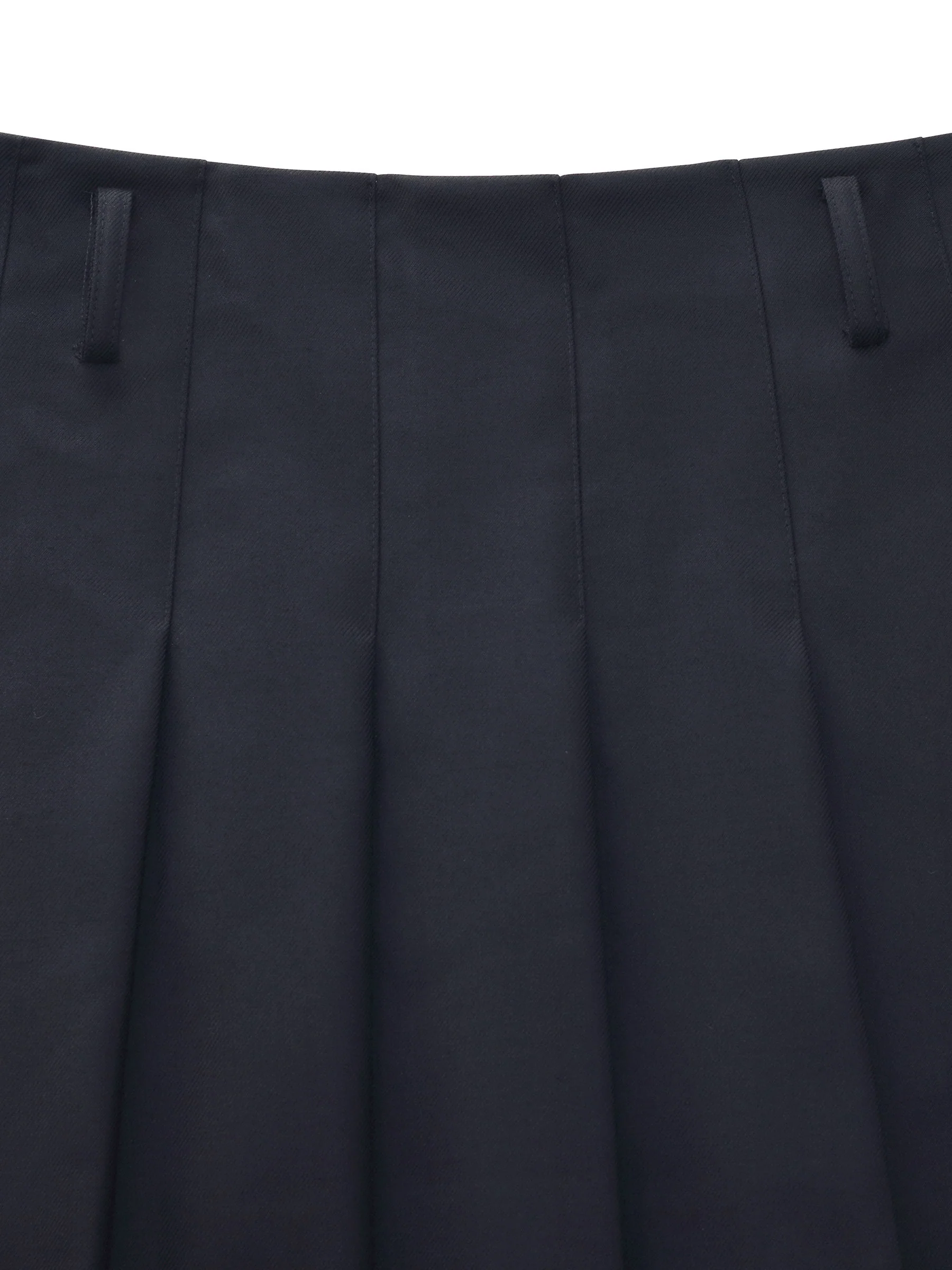 100% Wool Side Slit Women Pleated Skirt With Belt - Image 10