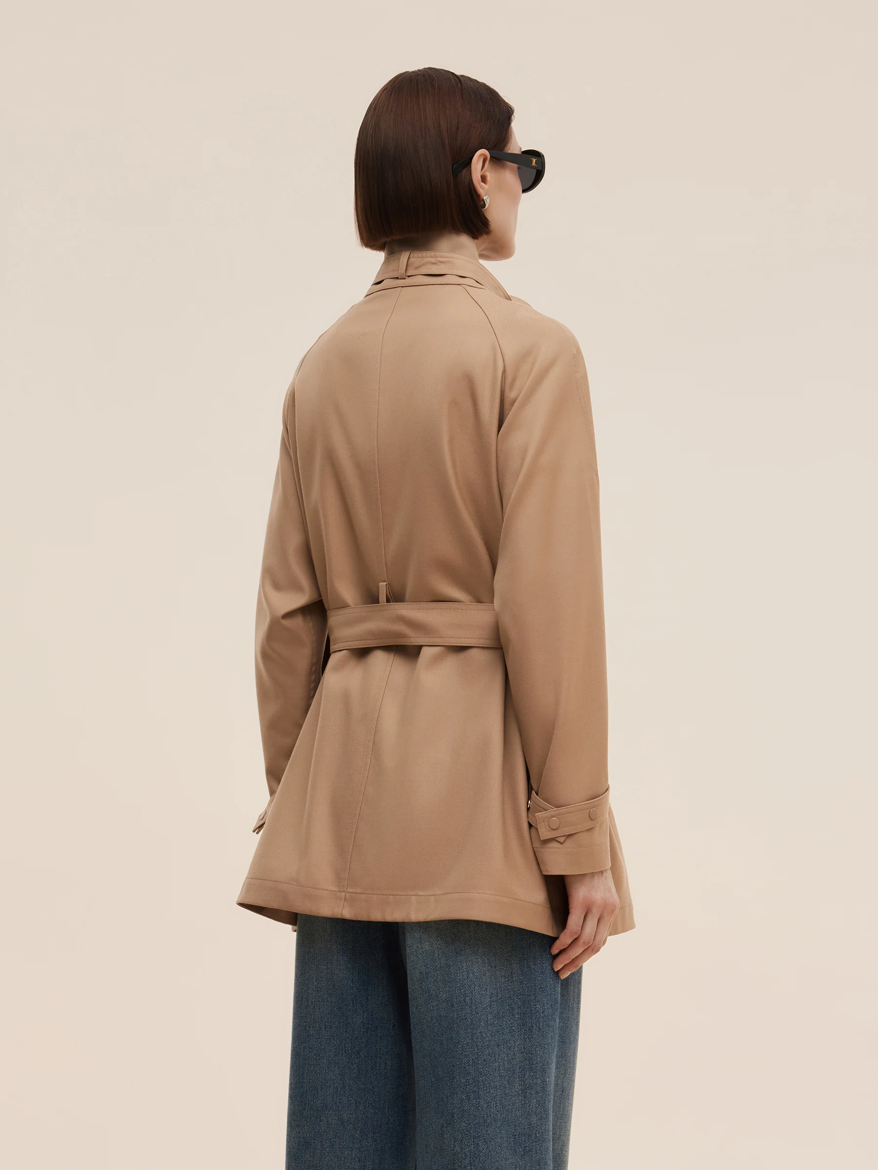 100% Worsted Wool Women Trench Coat - Image 5