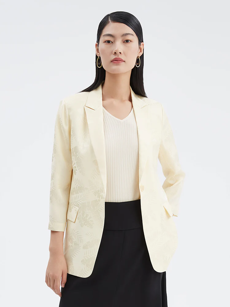 16 Momme Jacquard Silk Women Blazer - Image 2