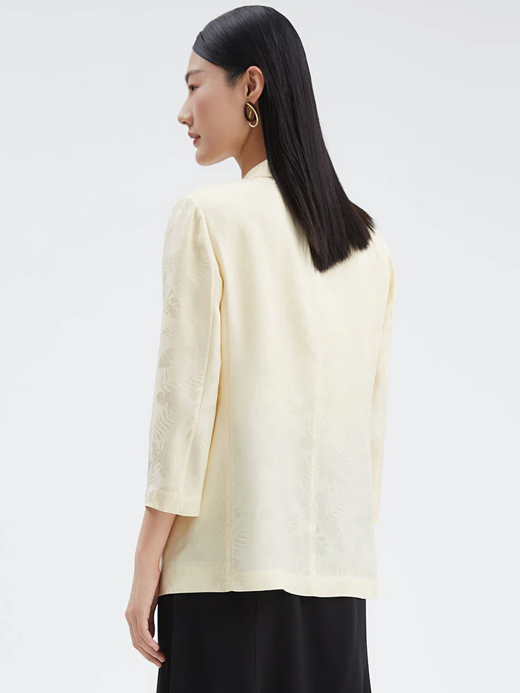 16 Momme Jacquard Silk Women Blazer - Image 3