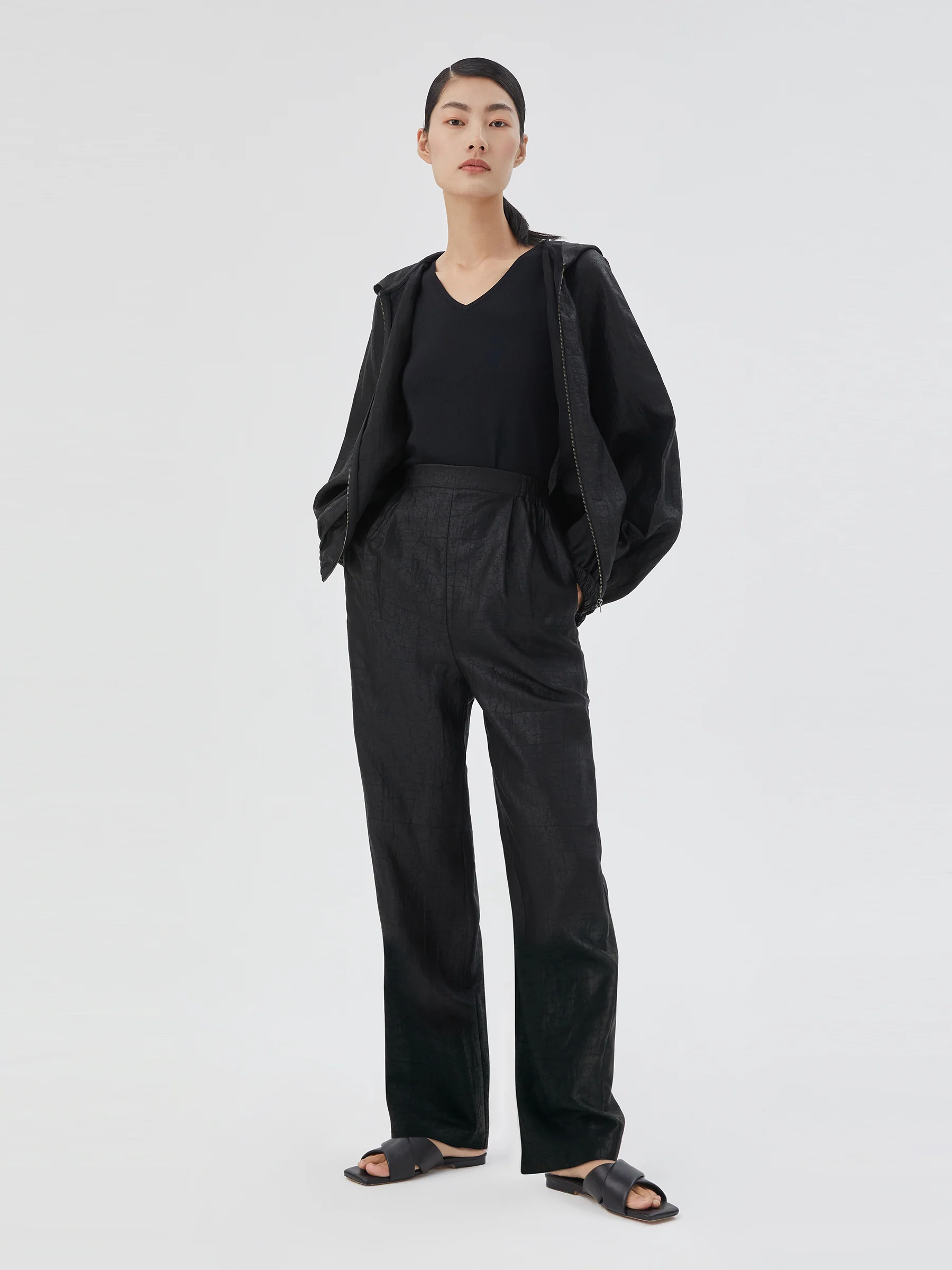 18 Momme Xiang Yun Silk Ankle Banded Pants For Women - Image 6