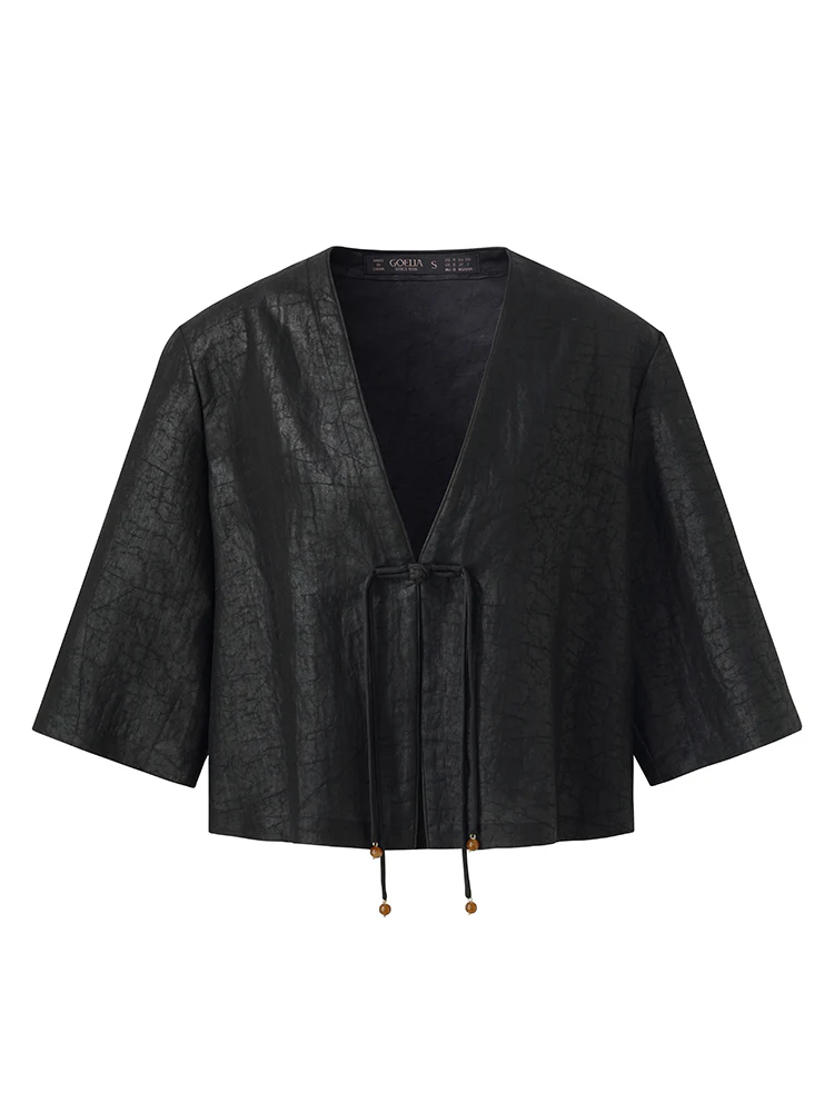 18 Momme Xiang Yun Silk Mandarin Button Women Crop Jacket - Image 6