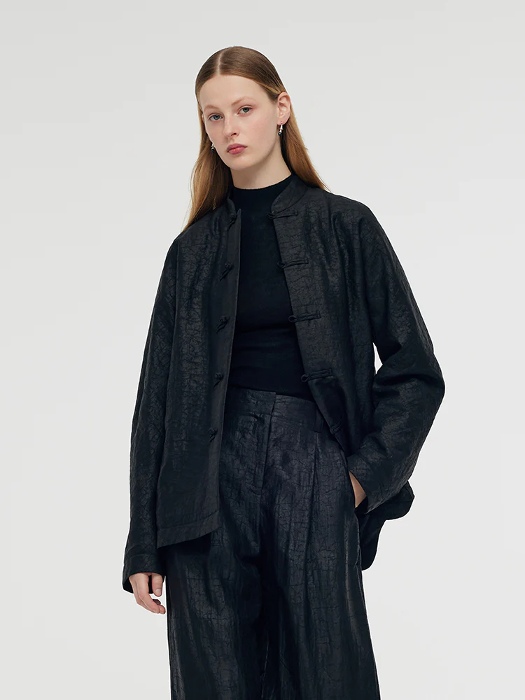 18 Momme Xiang Yun Silk Quilted Unisex Jacket - Image 3