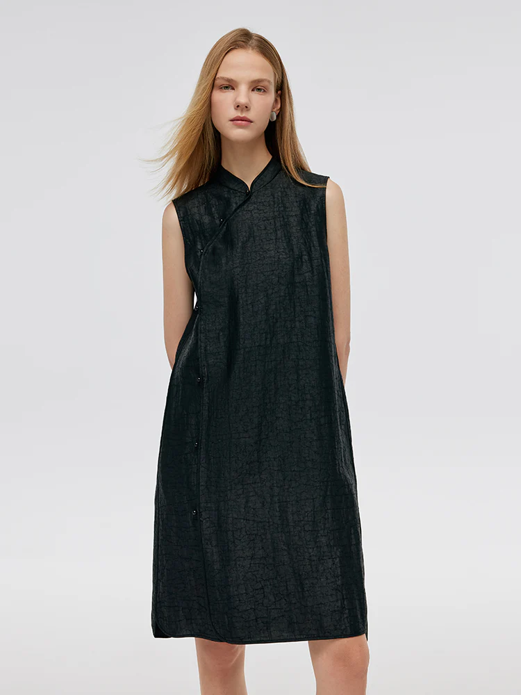 18 Momme Xiang Yun Silk Women Qipao Midi Dress - Image 4