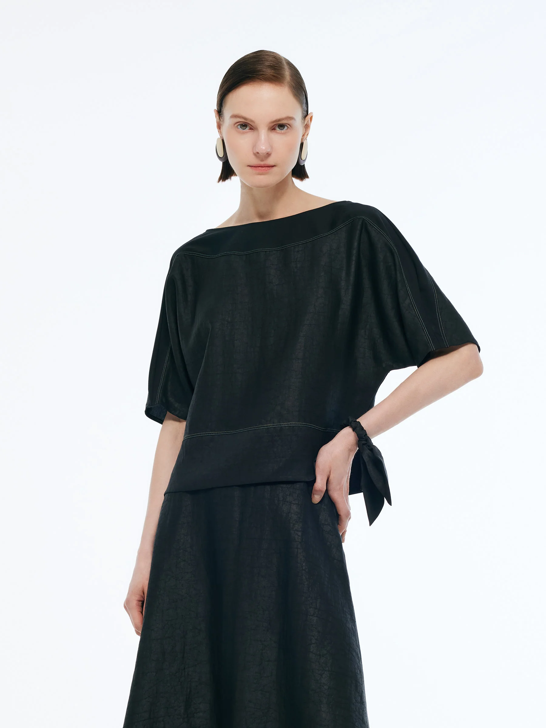 18MM Xiang Yun Silk Patchwork Women Top
