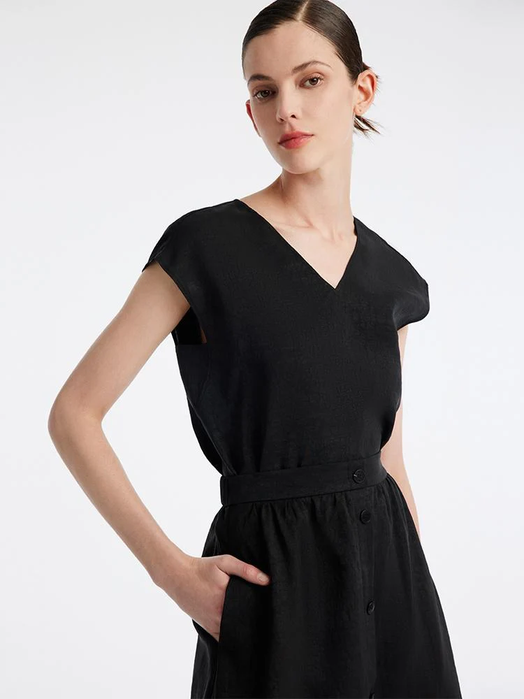 18 Momme Xiang Yun Silk V-Neck Women Tank Top - Image 3