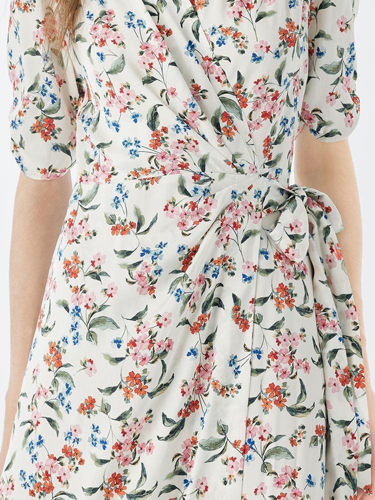 19 Momme Silk V-Neck Lace Up Midi Dress - Image 4