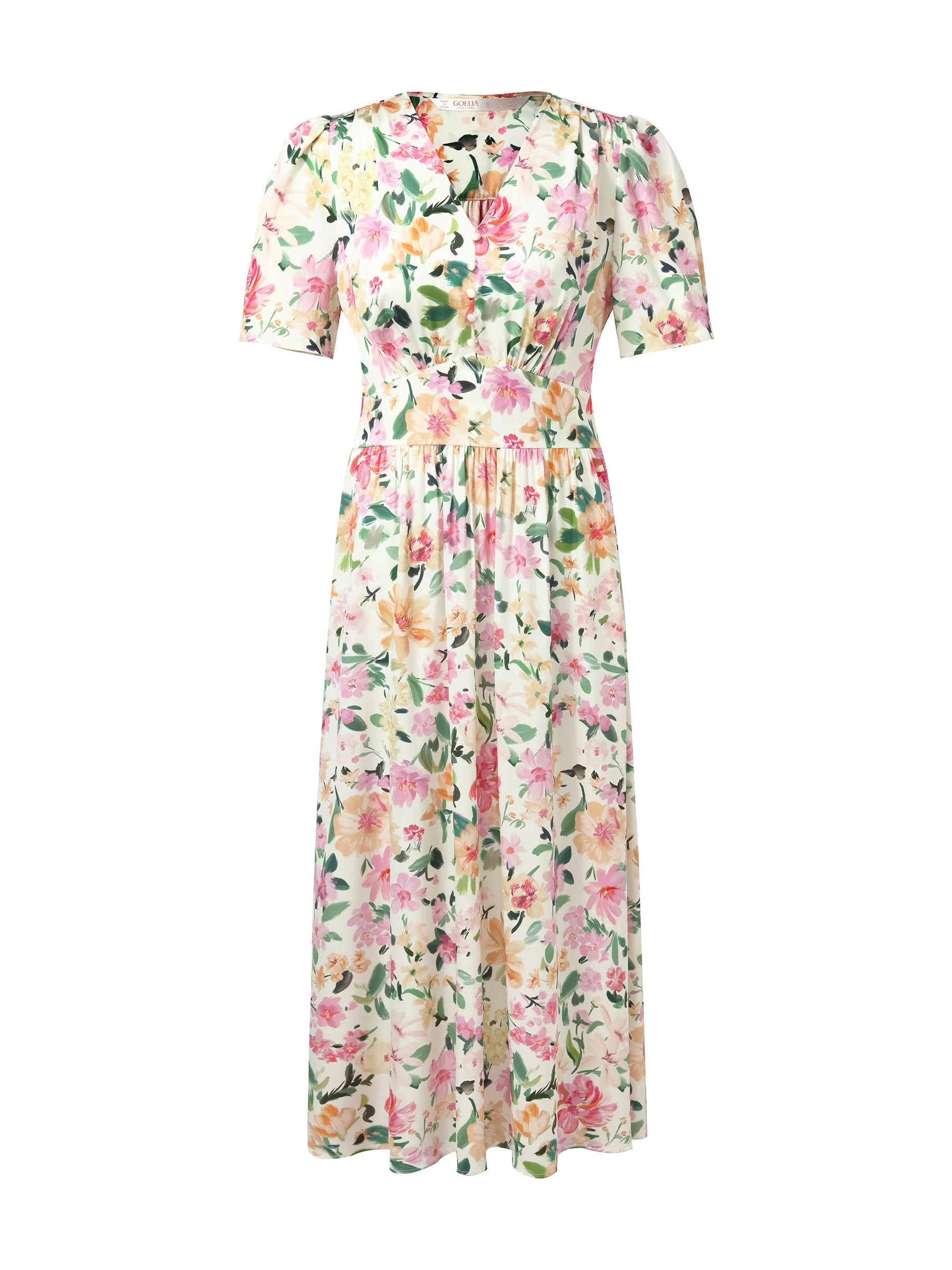 19MM Mulberry Silk Floral Print V-Neck Women Maxi Dress - Image 9