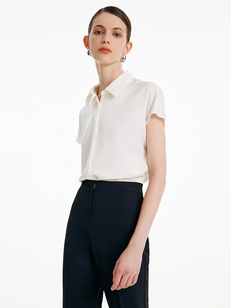 22 Momme Silk Short Sleeve Women Shirt - Image 4