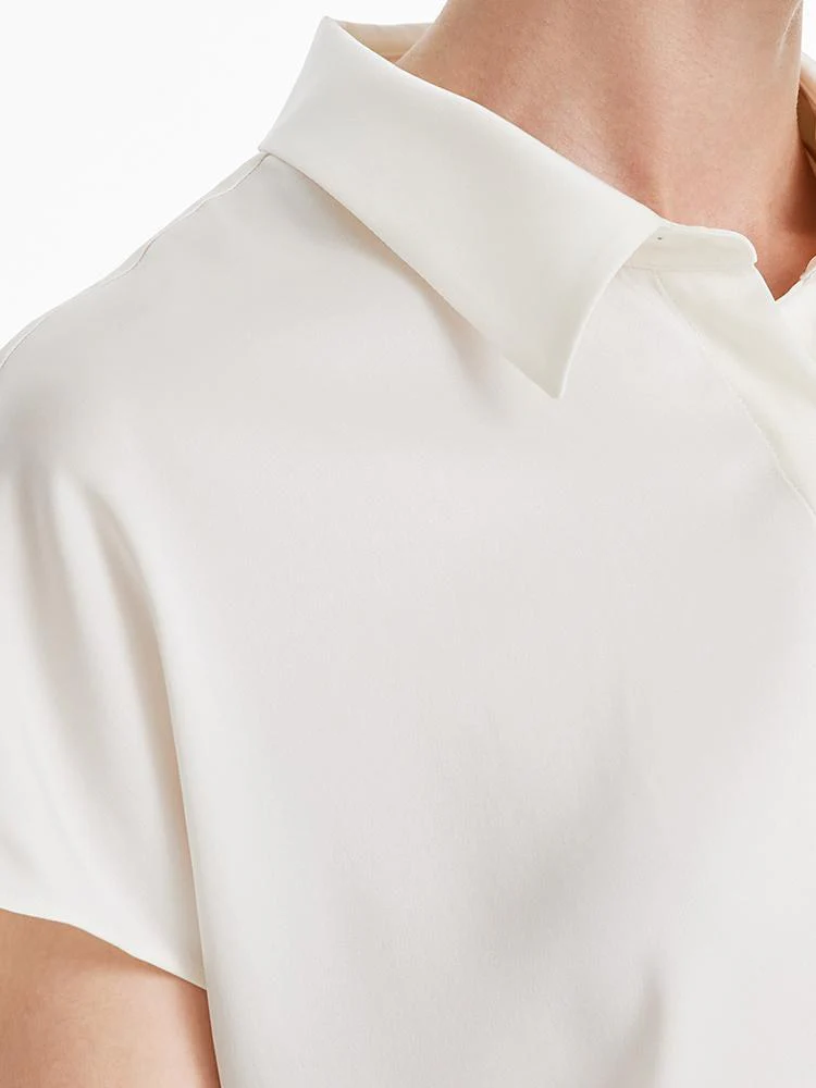 22 Momme Silk Short Sleeve Women Shirt - Image 6