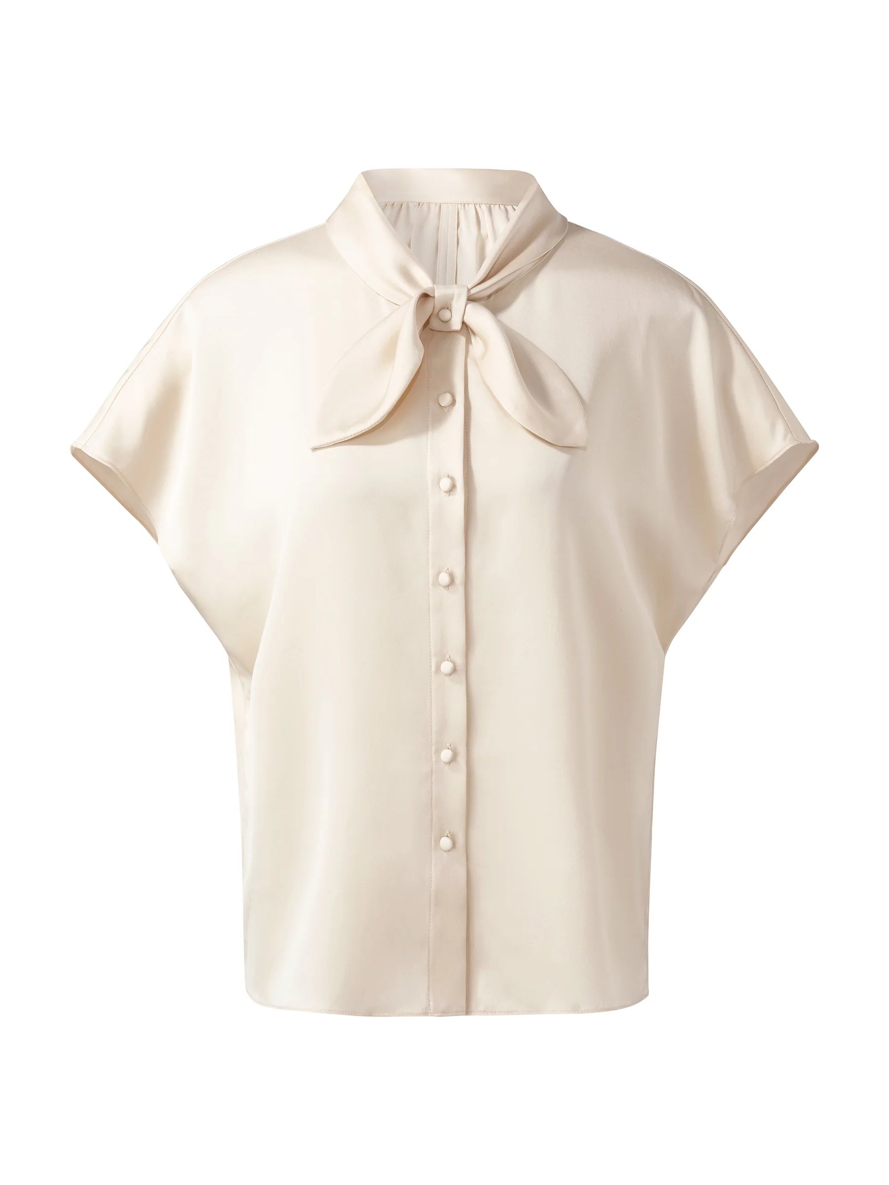 22MM Mulberry Silk Women Bow Tie Neck Shirt - Image 25