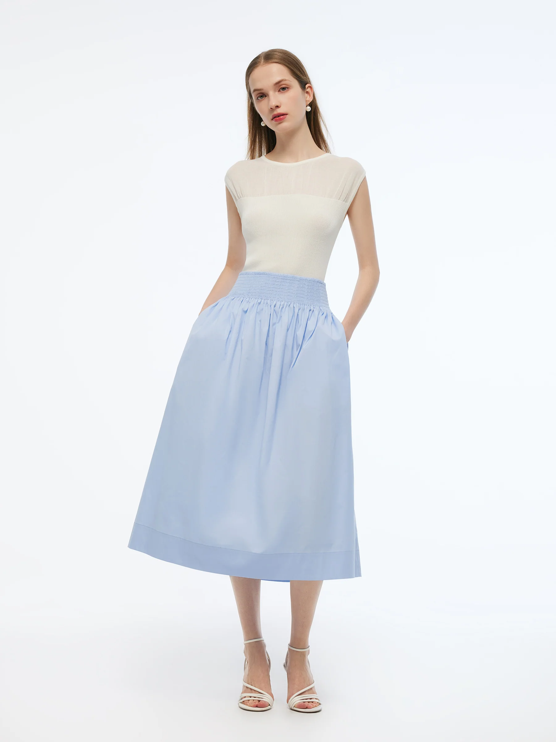 A-Line Smocked Waist Women Skirt - Image 2