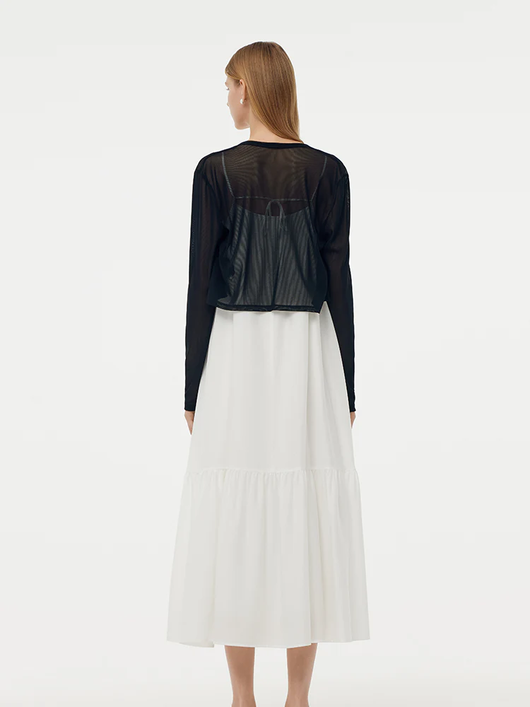 Acetate 3D Butterfly Maxi Dress And Cardigan Two-Piece Set - Image 4