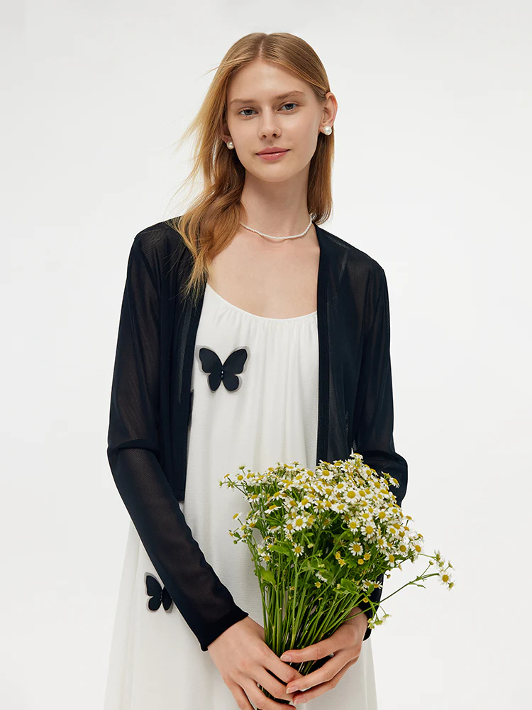 Acetate 3D Butterfly Maxi Dress And Cardigan Two-Piece Set - Image 6