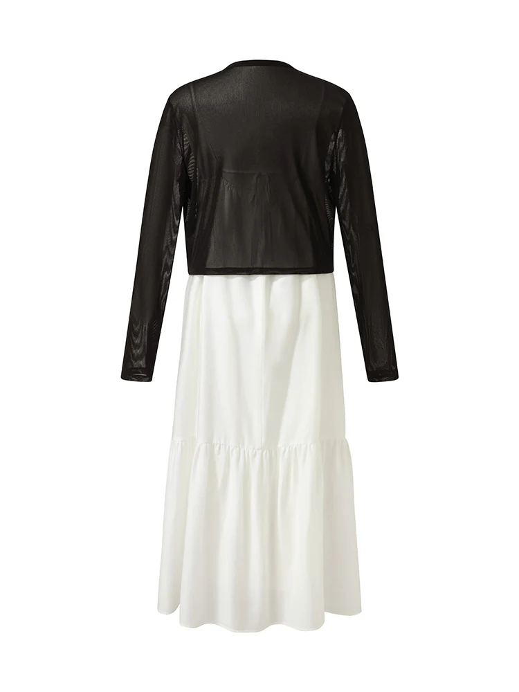 Acetate 3D Butterfly Maxi Dress And Cardigan Two-Piece Set - Image 9