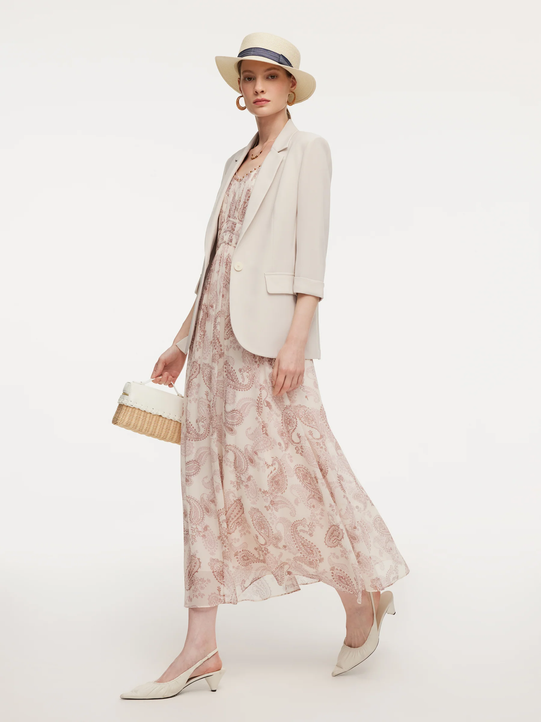 Acetate Blend 3/4 Sleeve Women Blazer - Image 4