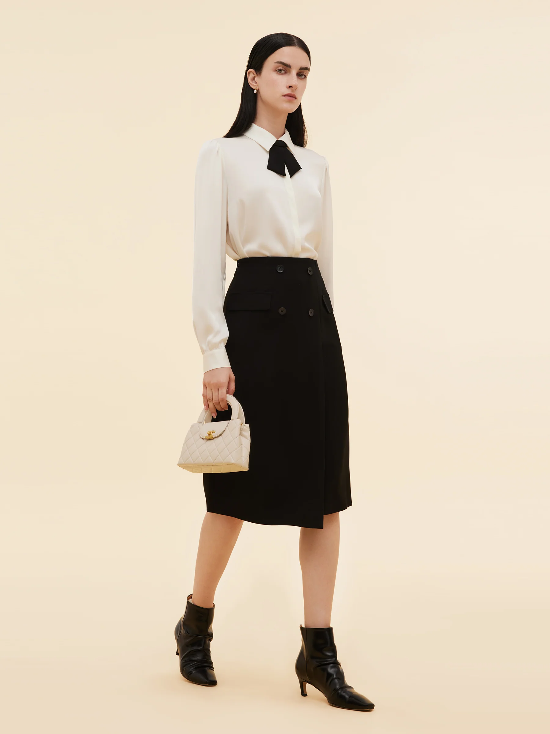 Acetate Blend Women Column Skirt - Image 2